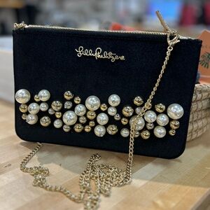 Lilly Pulitzer Black Velvet Cruisin Crossbody NEW